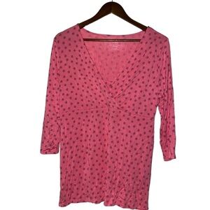 Motherhood Maternity Nursing V-Neck Short‎ Sleeve Floral Semi Wrap Top Medium